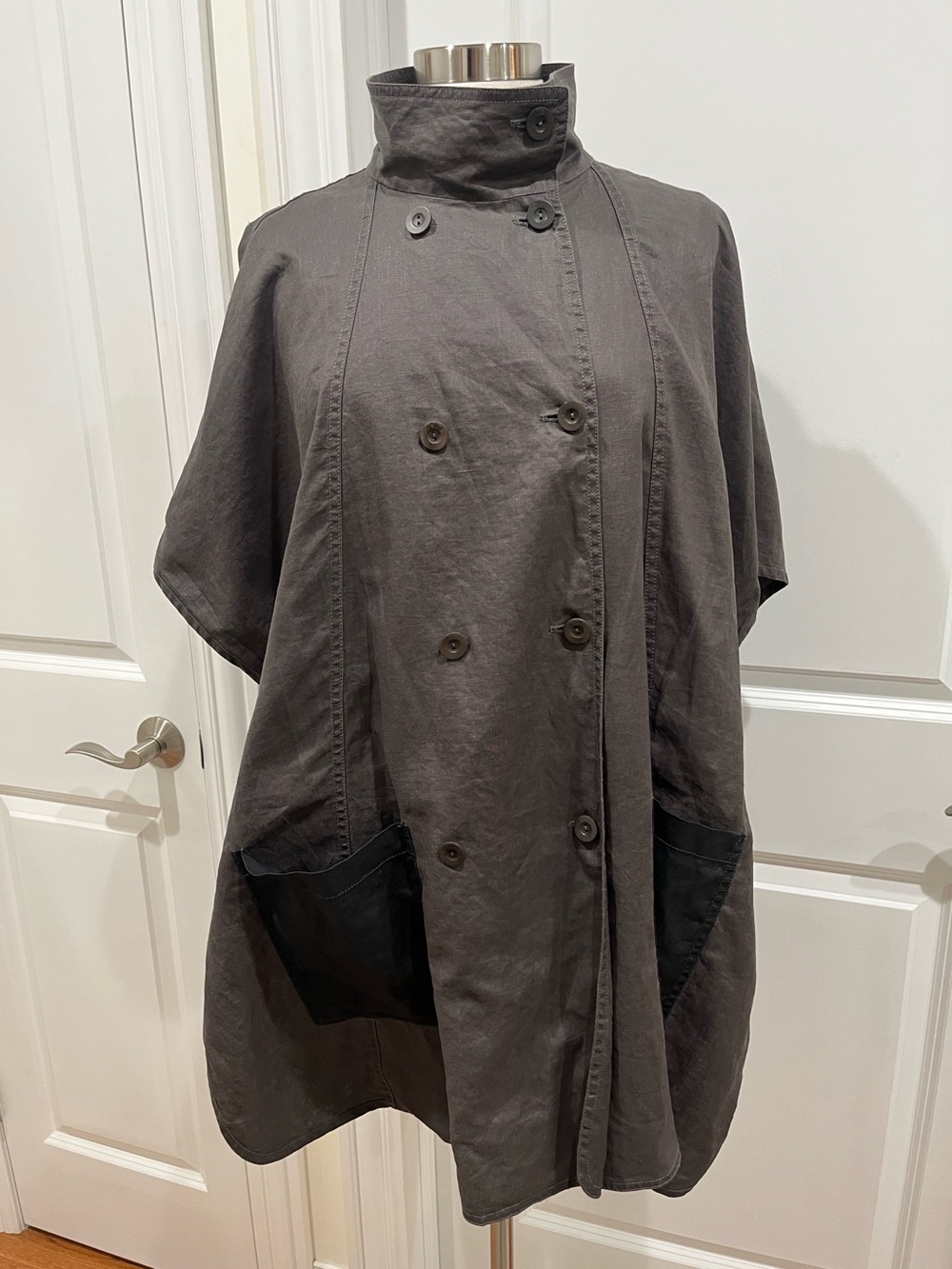 Eileen Fisher The Fisher Project Waxed Cotton Poncho Size M/L